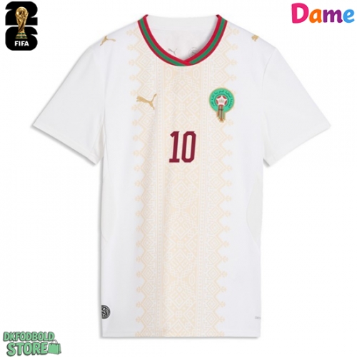 Marokko Brahim Diaz #10 Replika Udebanetrøje Dame VM 2026 Kortærmet